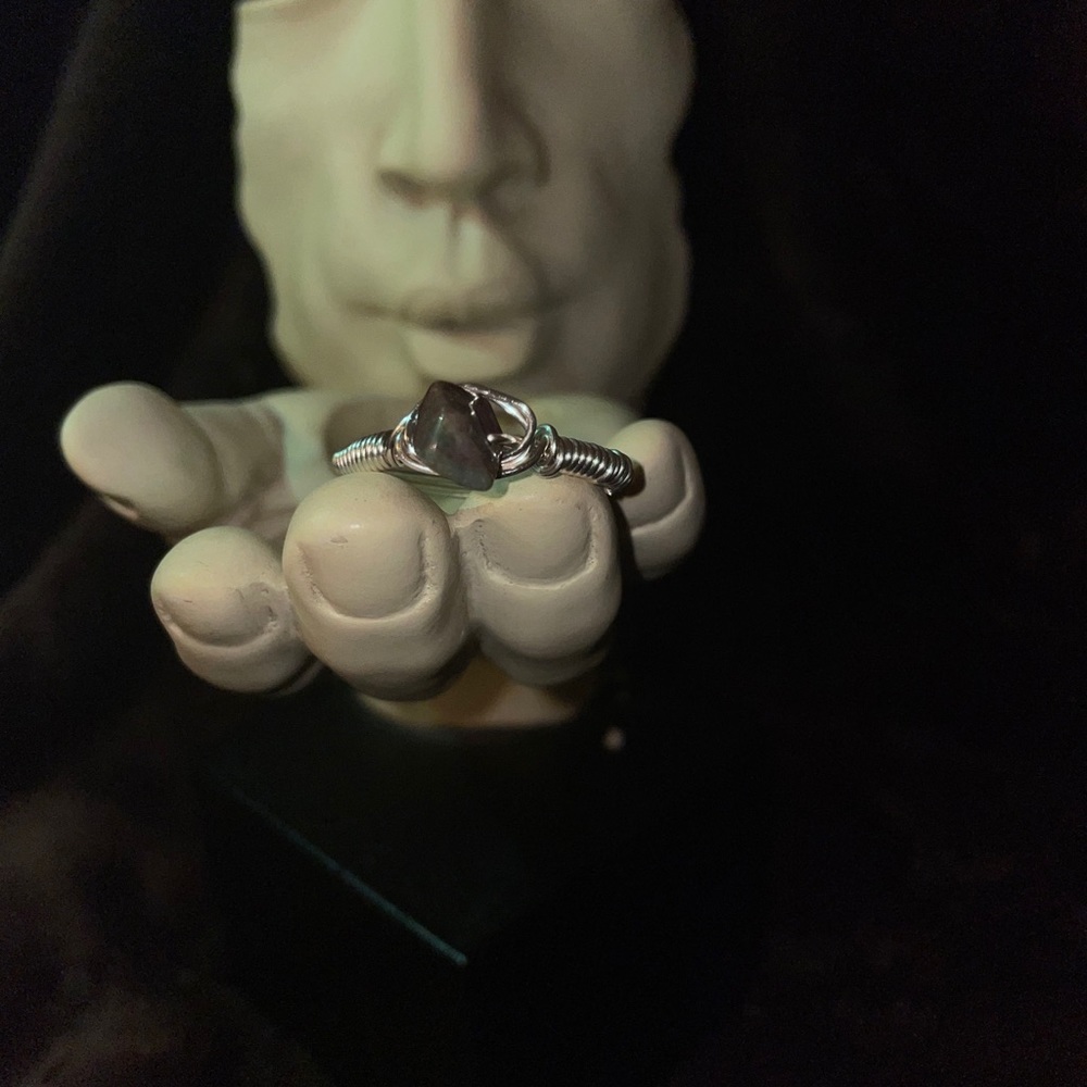 Wire wrapped gemstone ring